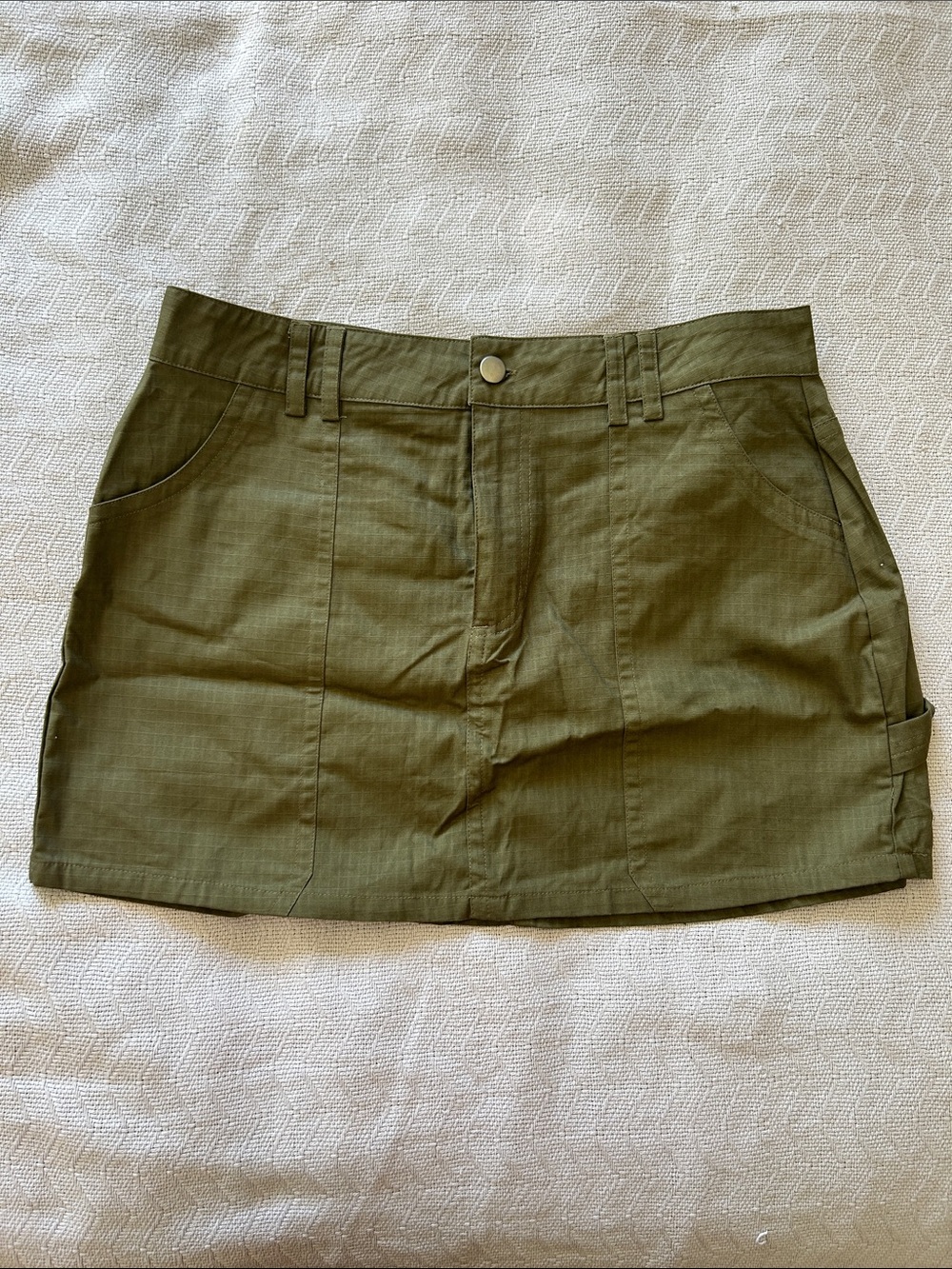 Fashion Nova Olive Utility Mini Skirt